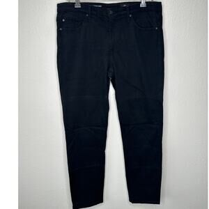 AG Worn Black Suede Look Prima Crop Cigarette Crop Jeans 30